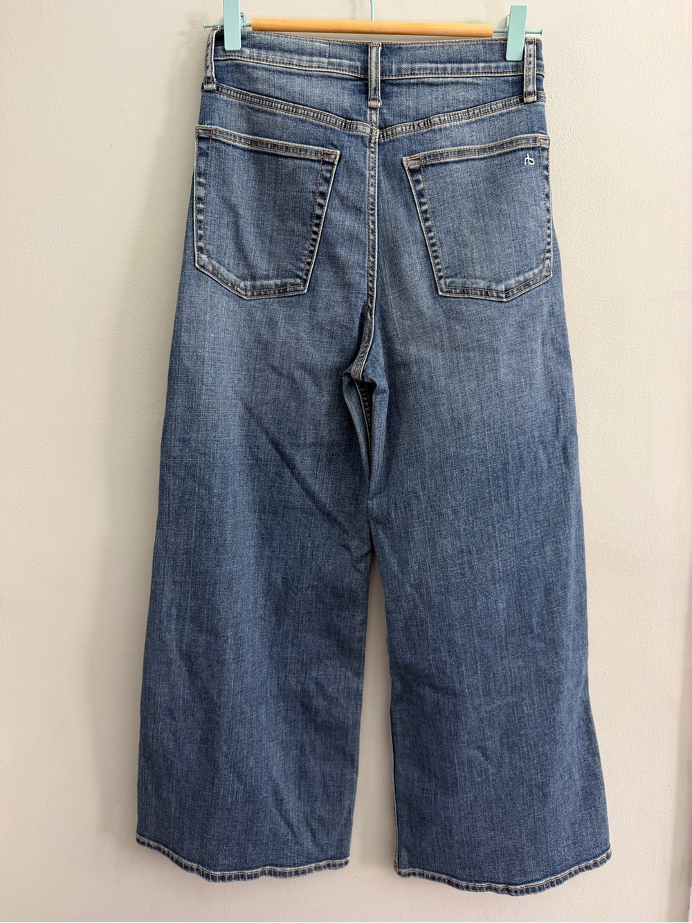 Rag & Bone Serena High Rise Crop Wide Leg Jeans in Med Wash, Size 26 - Picture 5 of 7